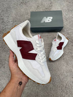 New Balance 327 Blanco Rojo